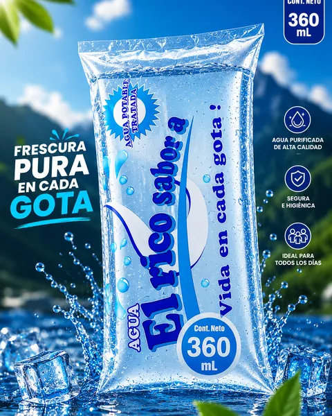 Paquete de agua · Agua El Rico Sabor A.